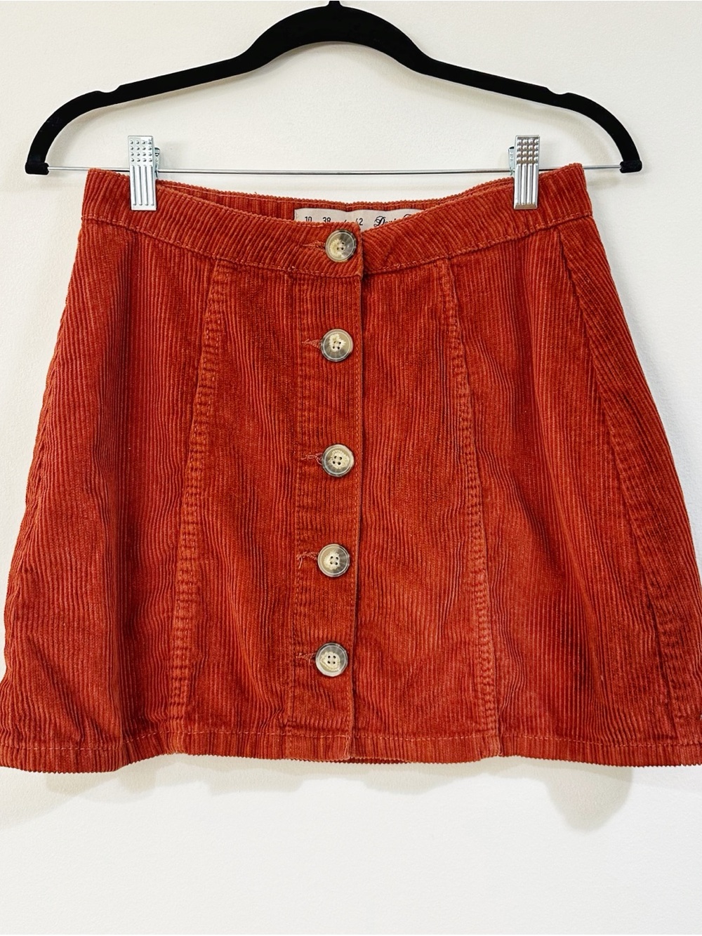 Denim&Co Rust Corduroy Mini Skirt Size 6